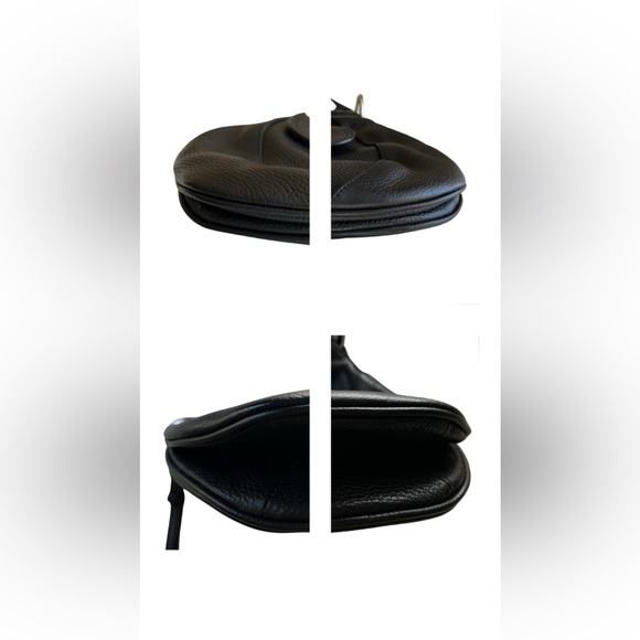 Prada Black Leather Silver Metal Top Handle Bar 2 in 1 Shoulder Bag to Clutch - Picture 16 of 17